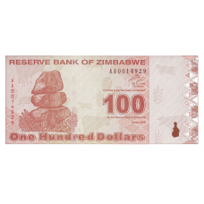 P97 Zimbabwe - 100 Dollar Year 2009